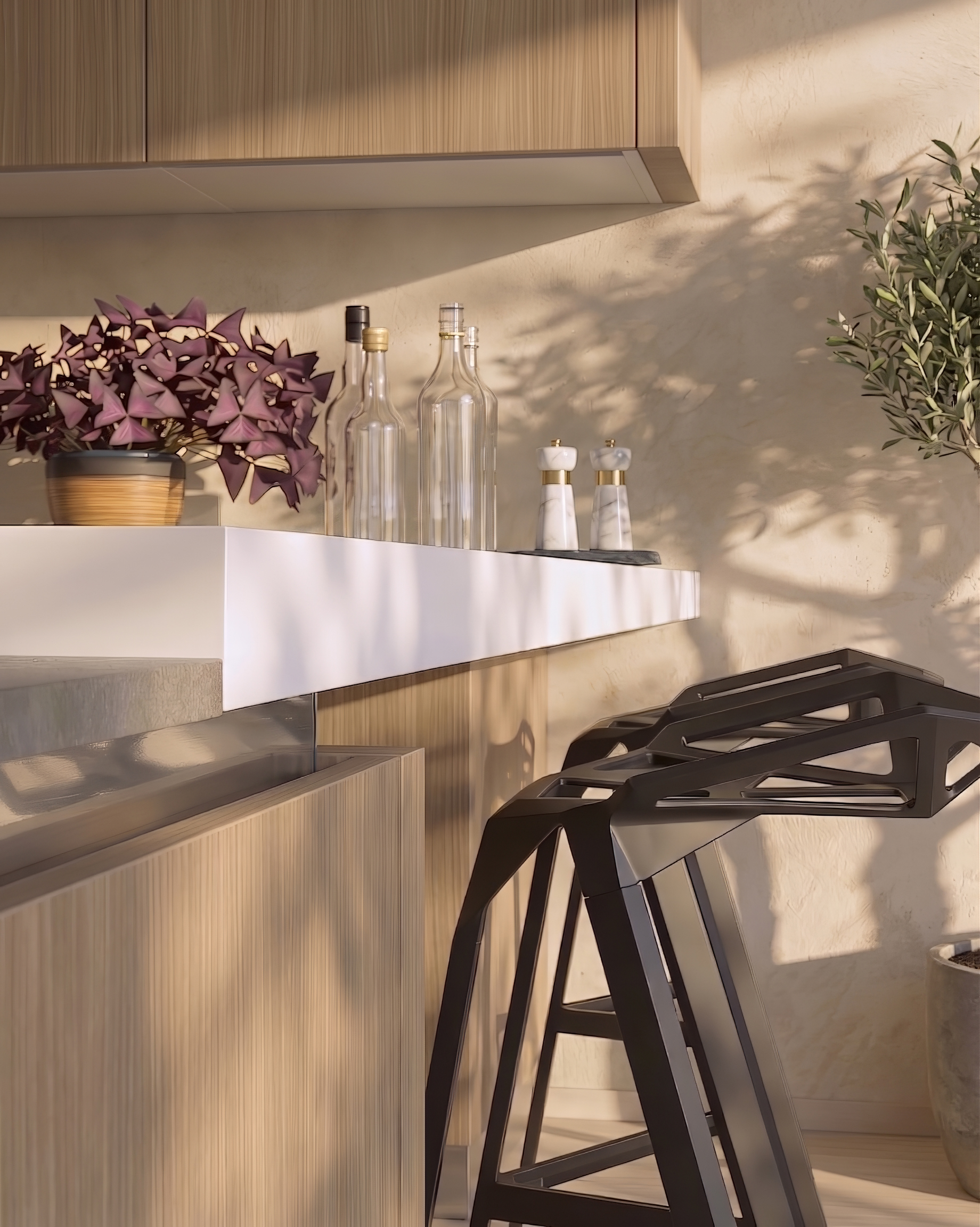 Stria kitchen — warm daylight